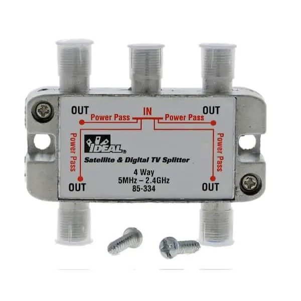 4-way Zinc Coax Video Cable Splitter