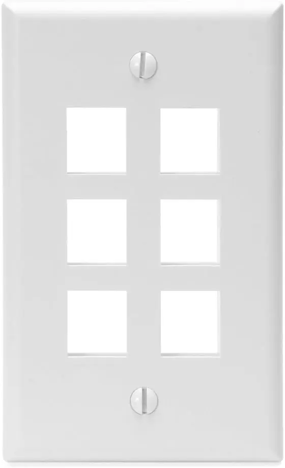 6 Port Single Gang Face Plate
