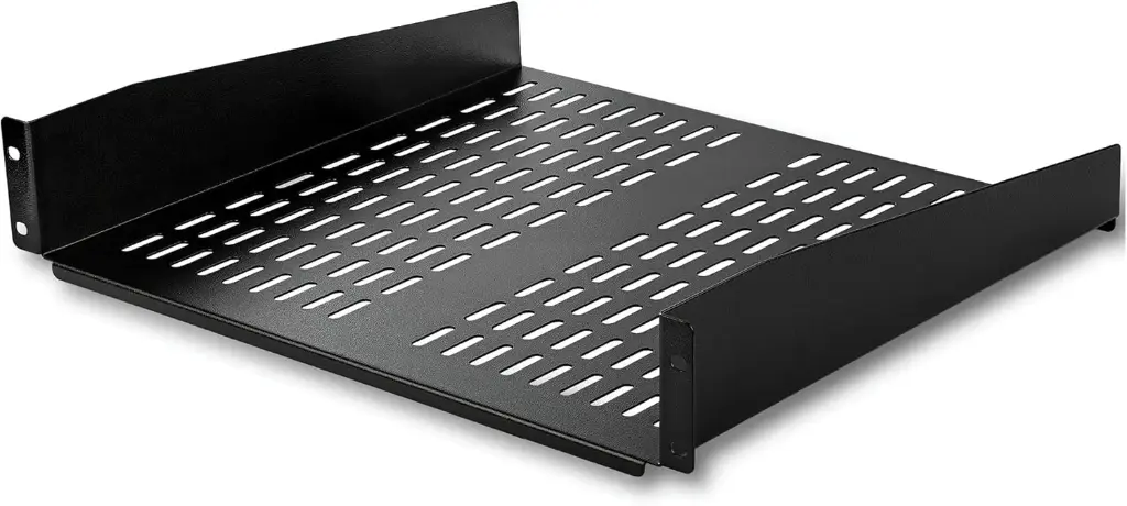 2U 19" Vented Rack Server Rack Shelf (Black)