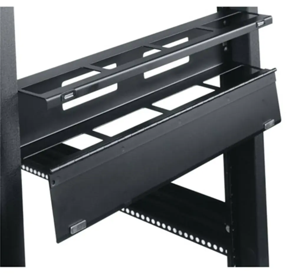 2U Hinged Horizontal Cable Manager (Black)