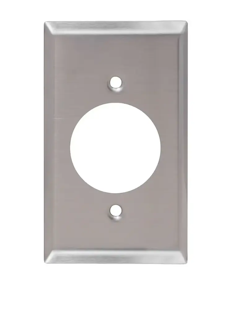 Single Gang Stainless Steel Indoor Round Wall Plate 1.405" D