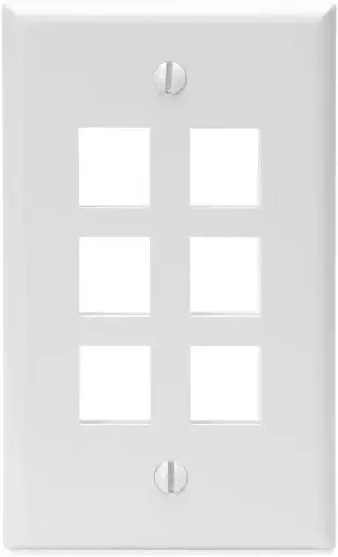 6 Port Single Gang Face Plate