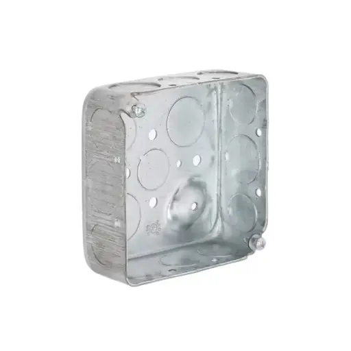 [ESOEB1122GGSEB] 1-1/2" 2-Gang Galvanized Steel New Work Square Electrical Box