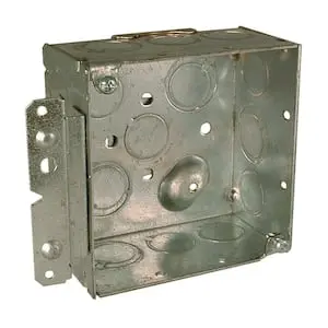 [ESOEB2182GWLBSBRG] 4"x 2"x 2-1/8" 2 Gang Welded L Brace Square Box Raised Ground