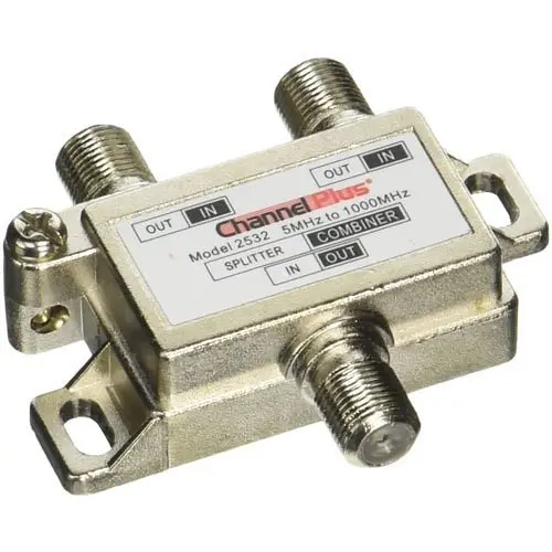 2-way Zinc Coax Video Cable Splitter