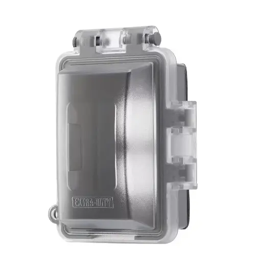 [EEBC&FWC1GEDNMWIUCC] Single Gang Extra Duty Horizontal/Vertical Non-Metallic Weatherproof In-Use Cover (16-in-1-Configurations), Clear
