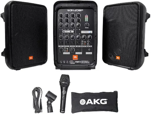 [AVPASPPAIODS2WPASBLACK] Professional Portable All-in-One Dual Speaker 2-way PA System (Black)