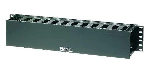 [CEARRCM2UHSSCMWDHFCB] 2U Horizontal Single Sided Cable Manager w/ Dual Hinged Front Cover (Black)