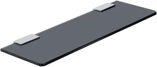[CEARNRSBFTGS] Black Floating Tempered Glass Shelf (w/ Brackets)